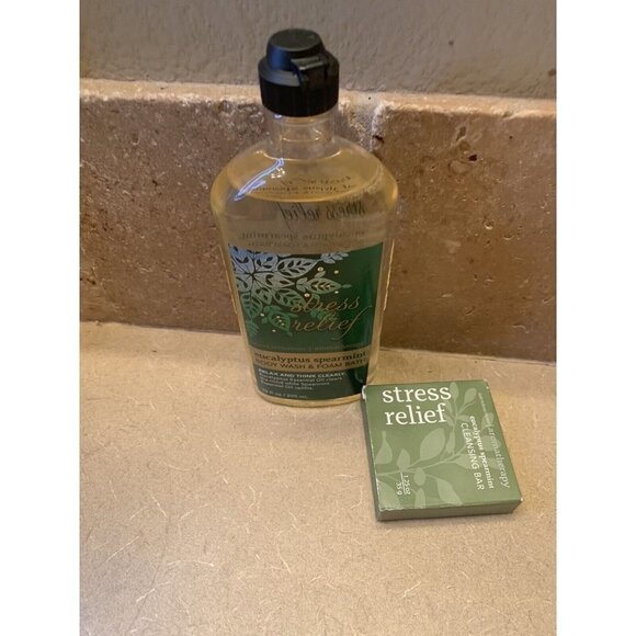 Bath & BODY WORKS AROMATHERAPY STRESS RELIEF EUCALYPTUS body wash & BAR - Picture 3 of 6